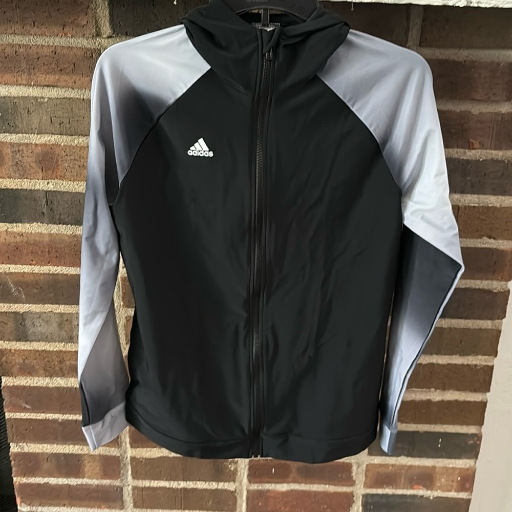 Women’s Adidas Full Zip Hooded Jacket, Size Med